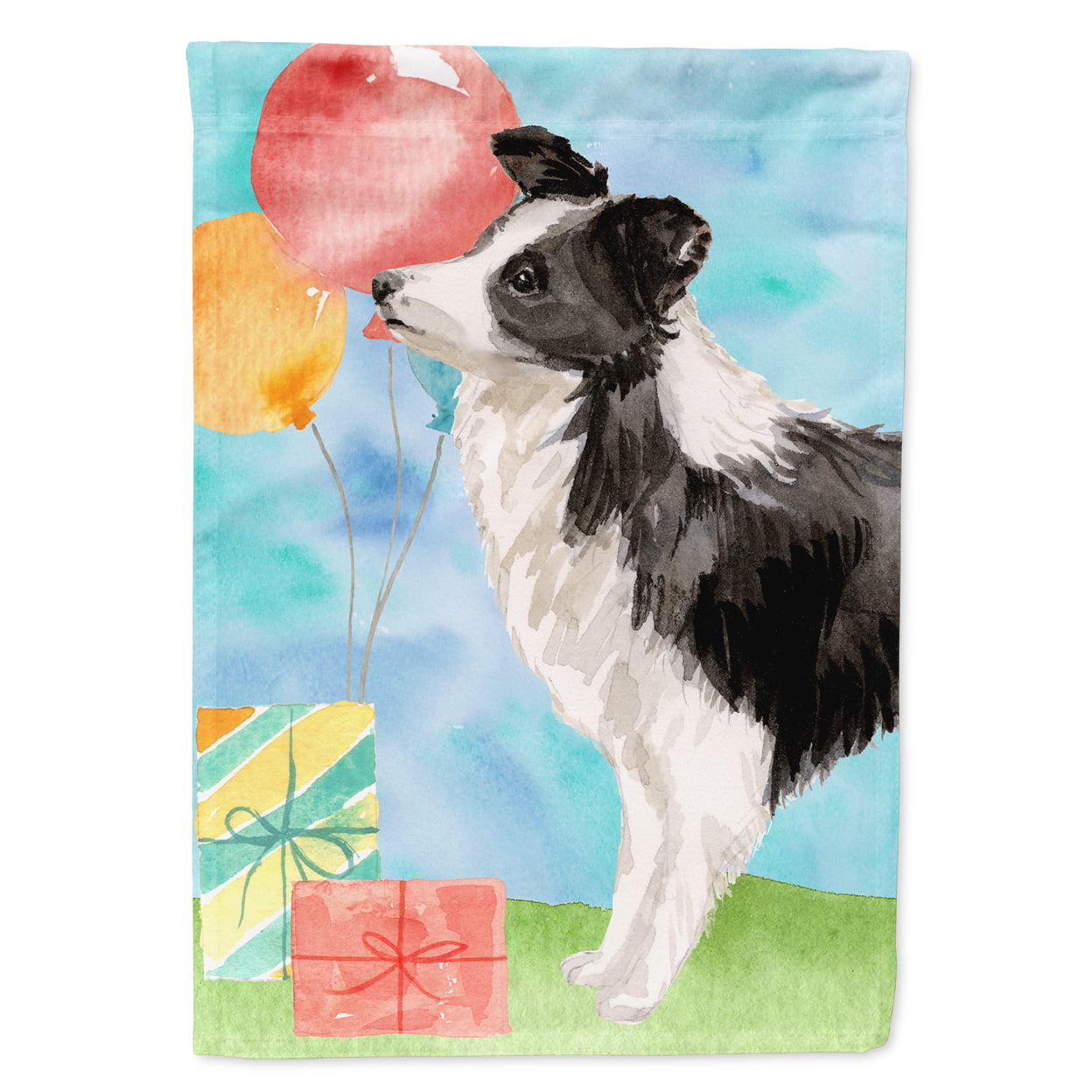 Happy Birthday Border Collie Garden Size Flag