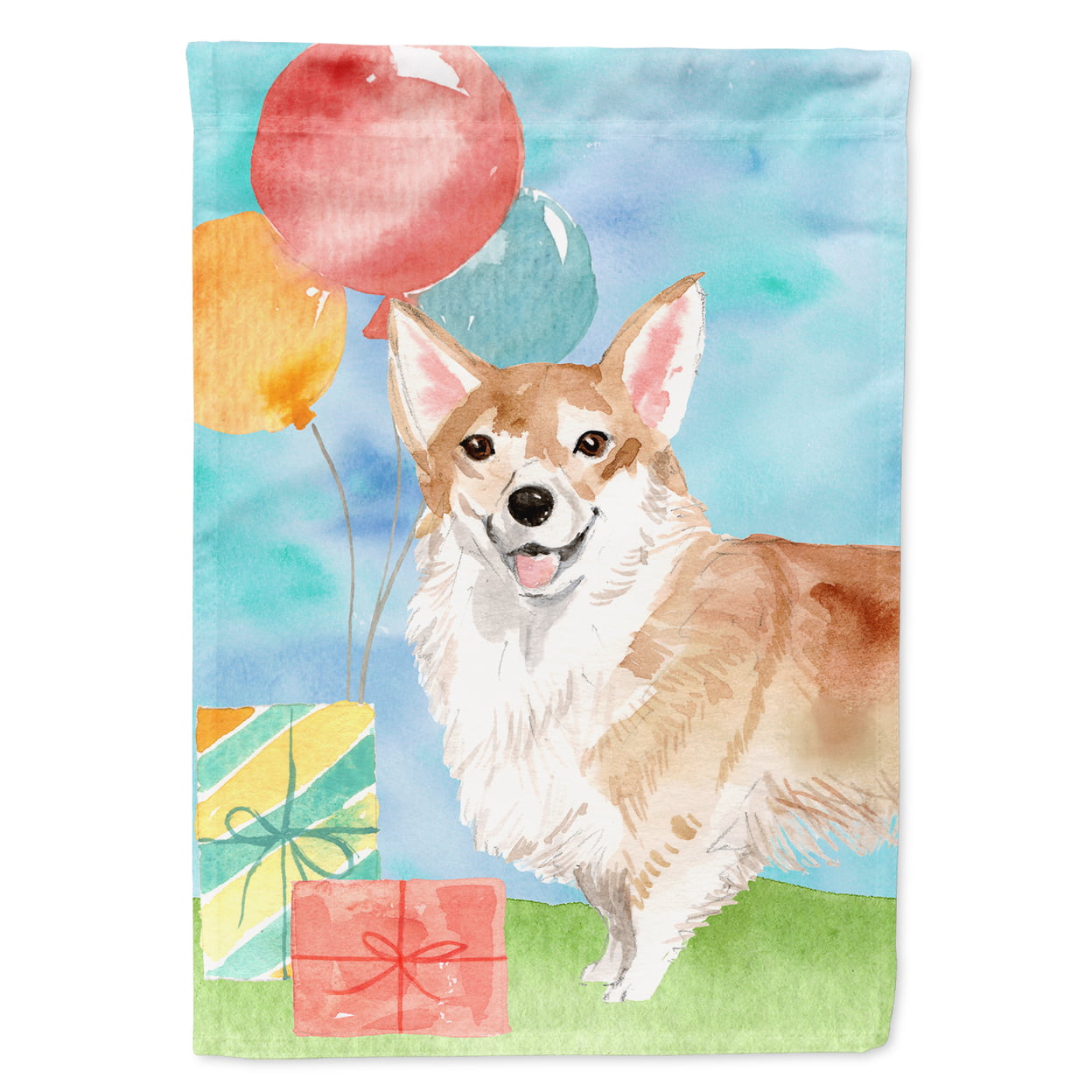 Happy Birthday Corgi Garden Size Flag