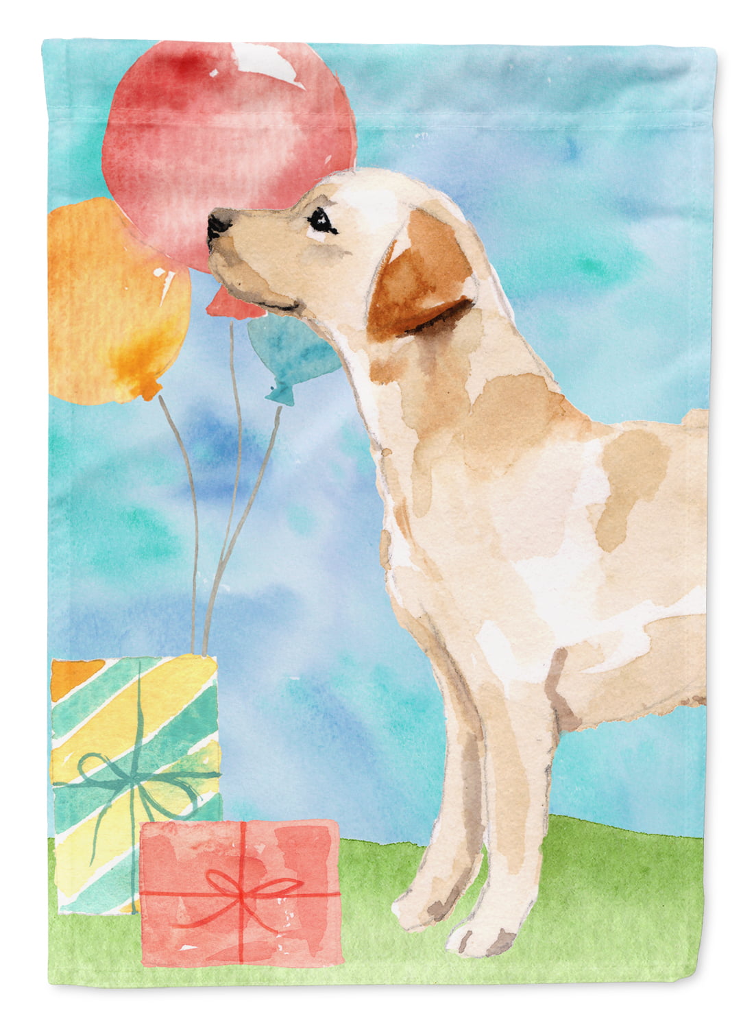 Happy Birthday Labrador Retriever Yellow Garden Size Flag