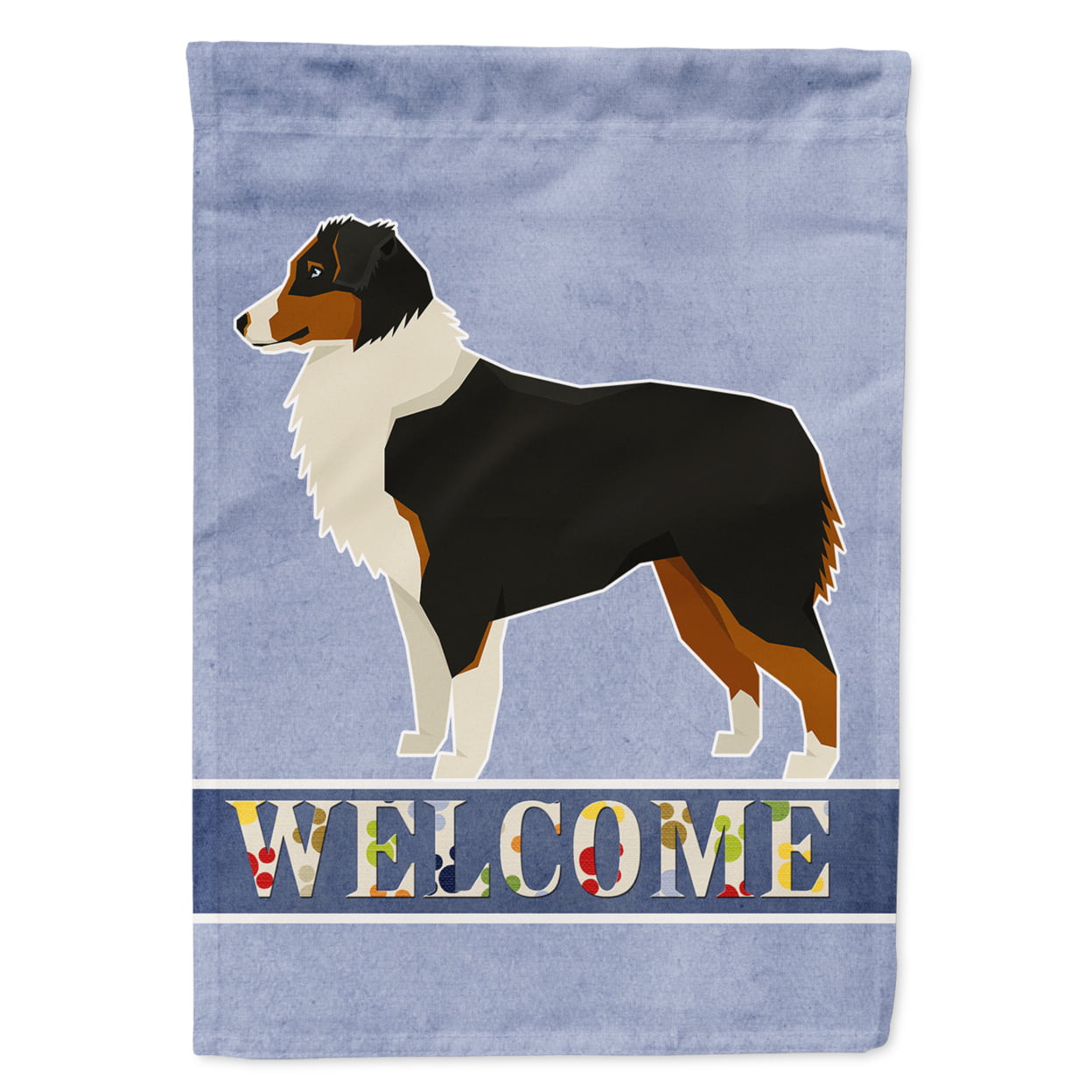 Australian Shepherd Welcome Garden Size Flag
