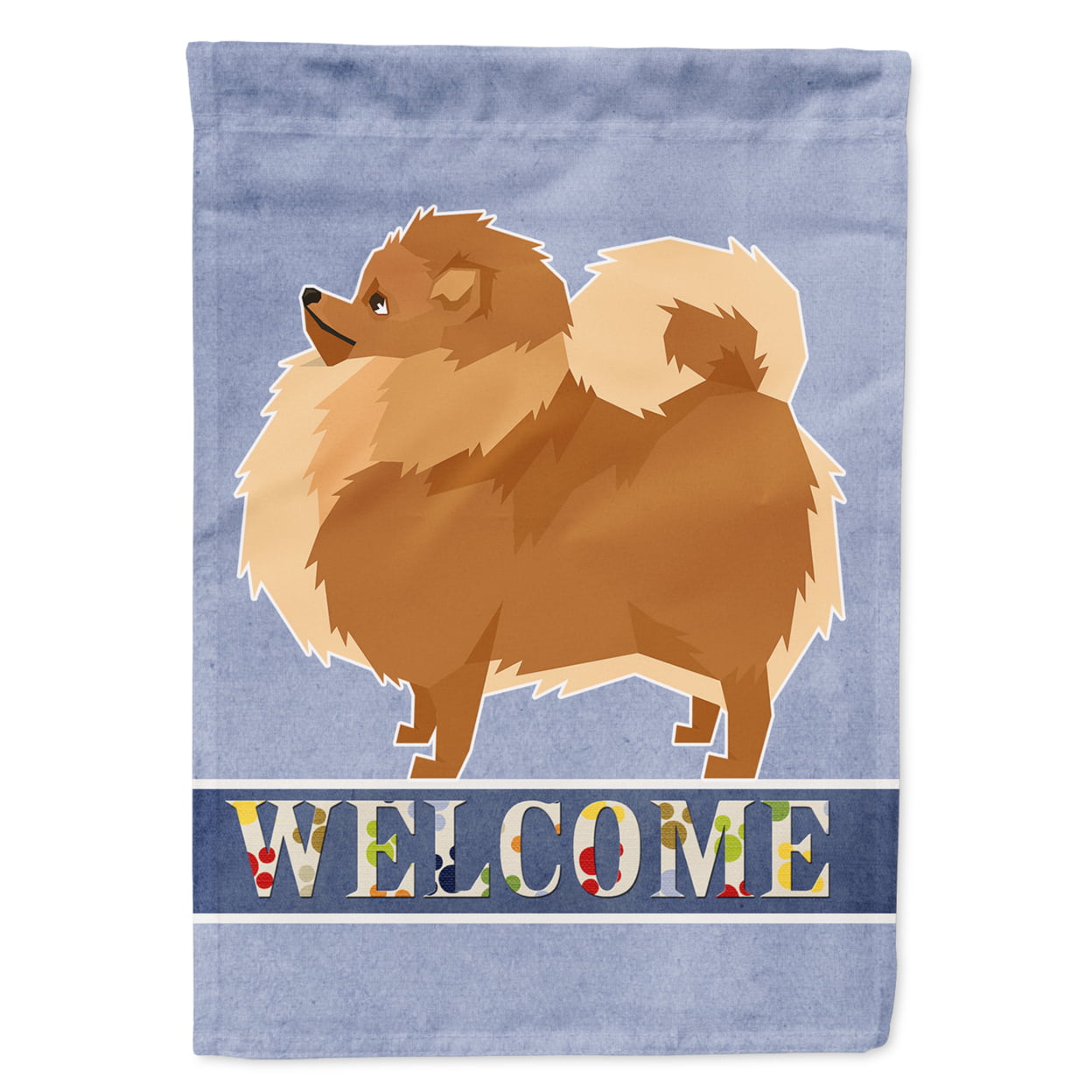 Pomeranian Welcome Garden Size Flag