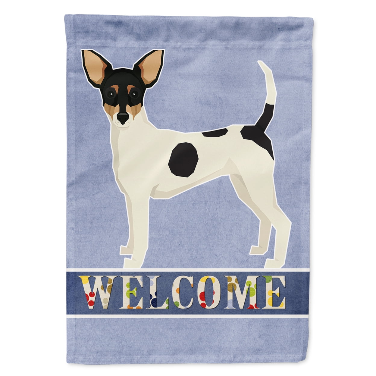 Toy Fox Terrier Welcome Garden Size Flag