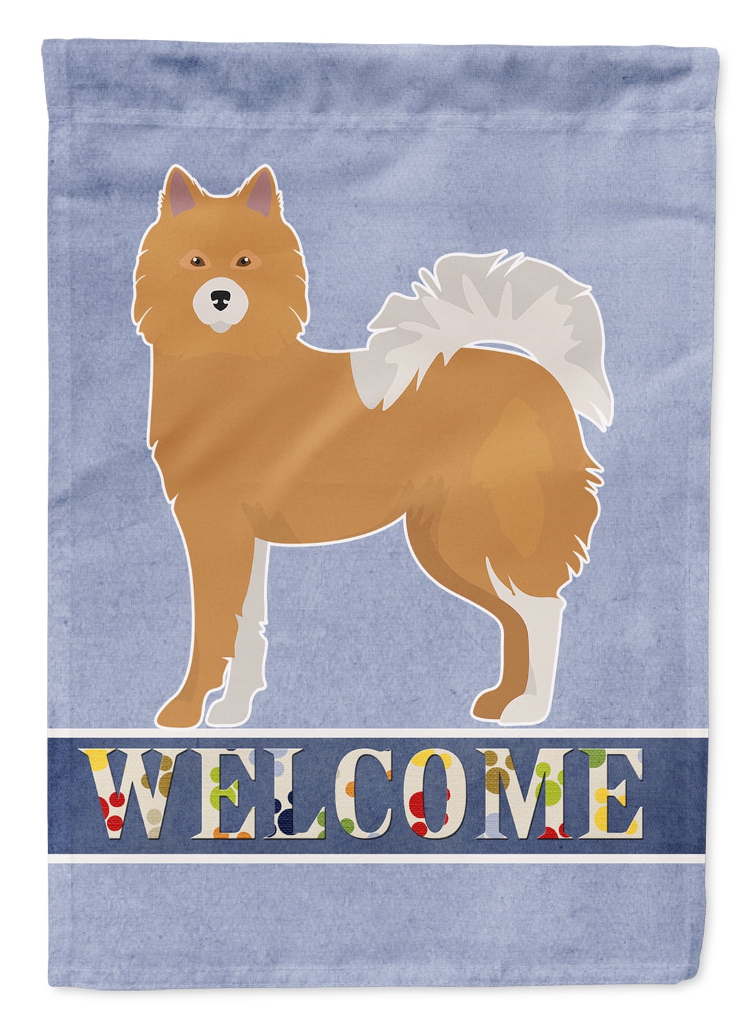 Brown & White Elo Dog Welcome Garden Size Flag