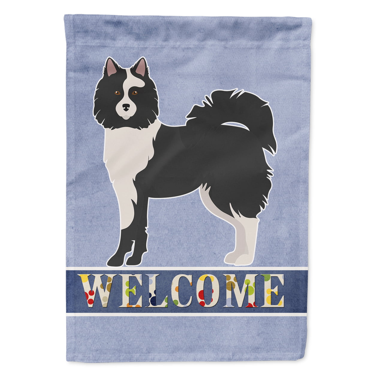 Black & White Elo dog Welcome Garden Size Flag