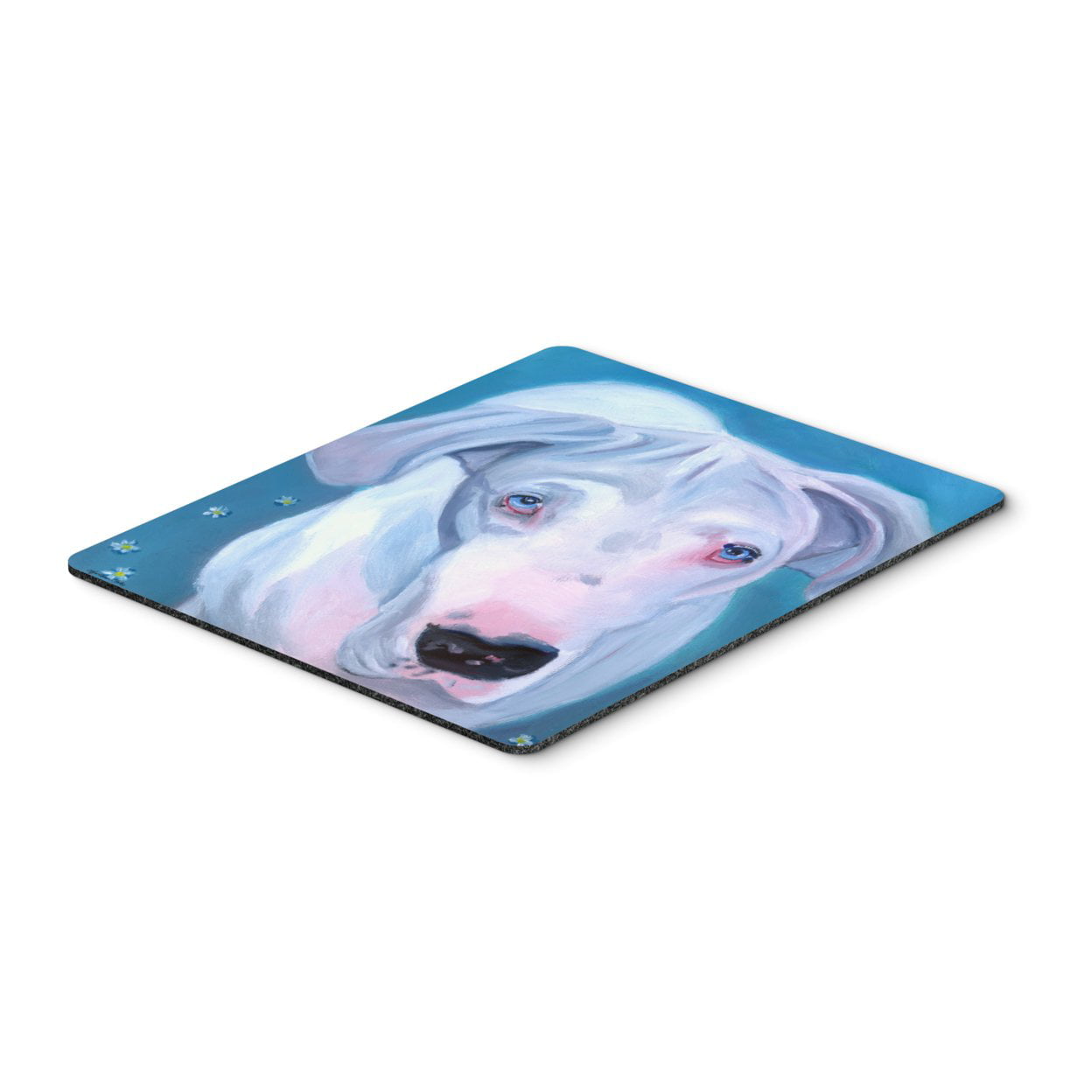 White Great Dane Mouse Pad, Hot Pad or Trivet
