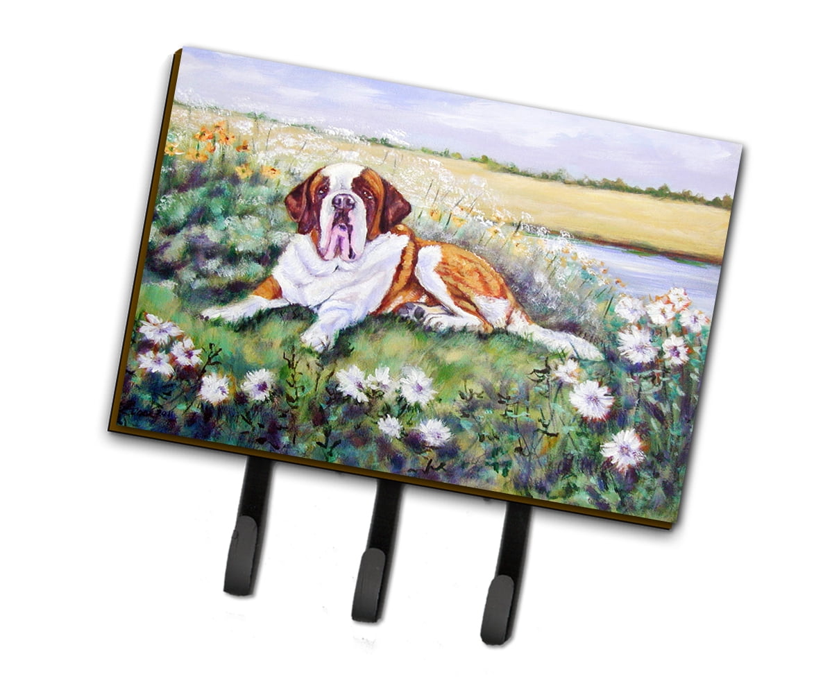 Saint Bernard in Flowers Leash or Key Holder