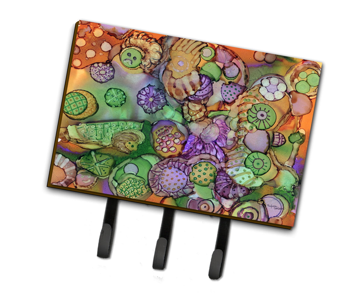 8971TH68 Abstract in Purple Green & Orange Leash or Key Holder