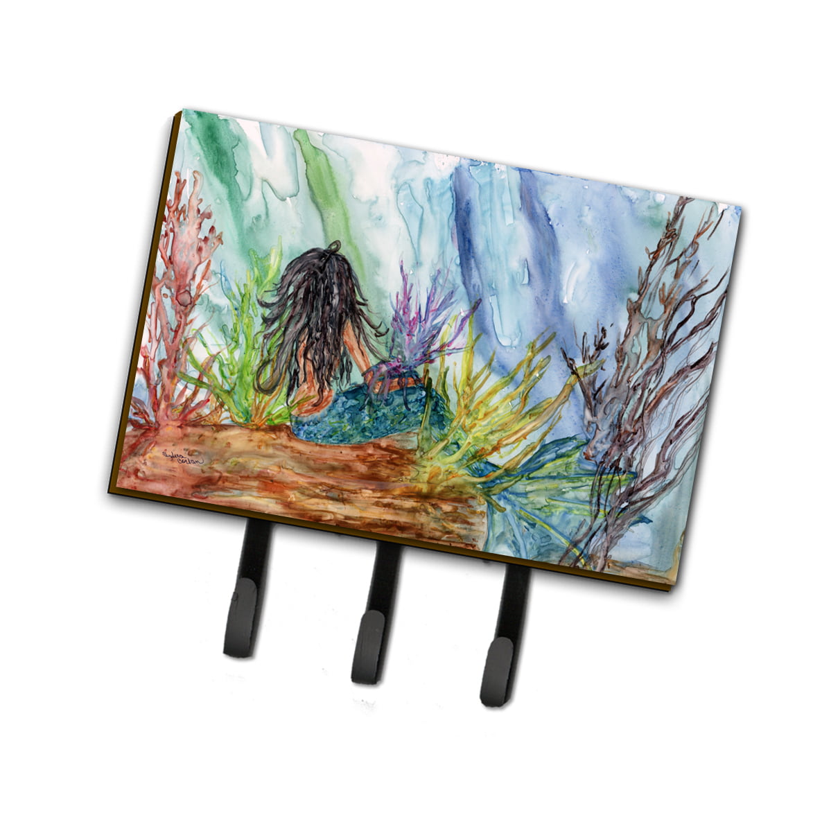 Black Haired Mermaid Water Fantasy Leash or Key Holder