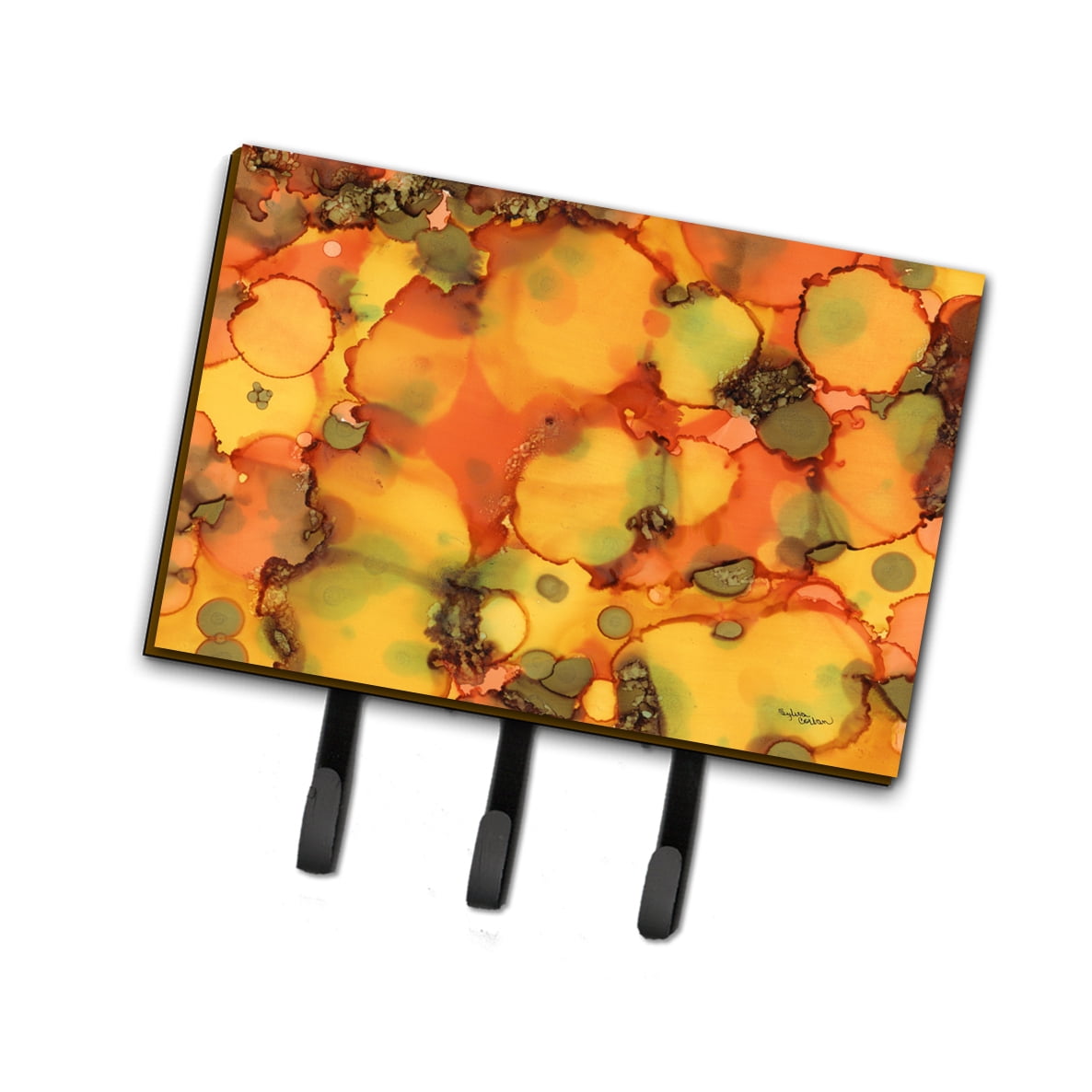 Abstract in Orange & Greens Leash or Key Holder