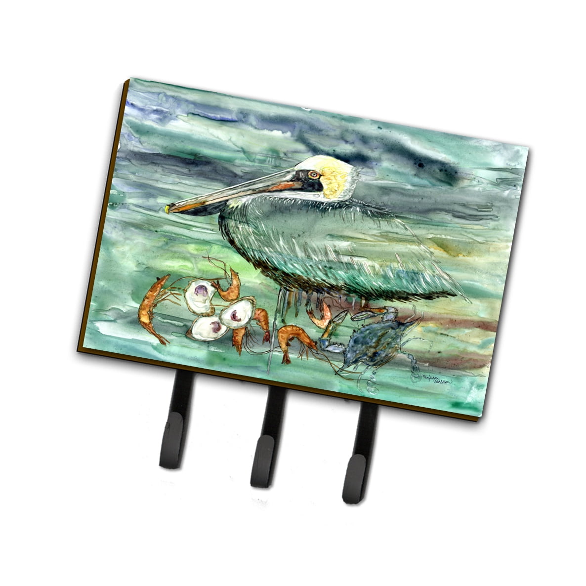 Watery Pelican, Shrimp, Crab & Oysters Leash or Key Holder