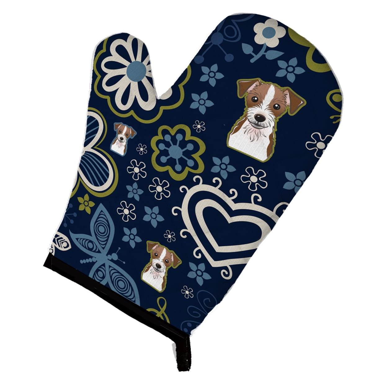 Picture of Carolines Treasures BB5053OVMT Blue Flowers Jack Russell Terrier Oven Mitt