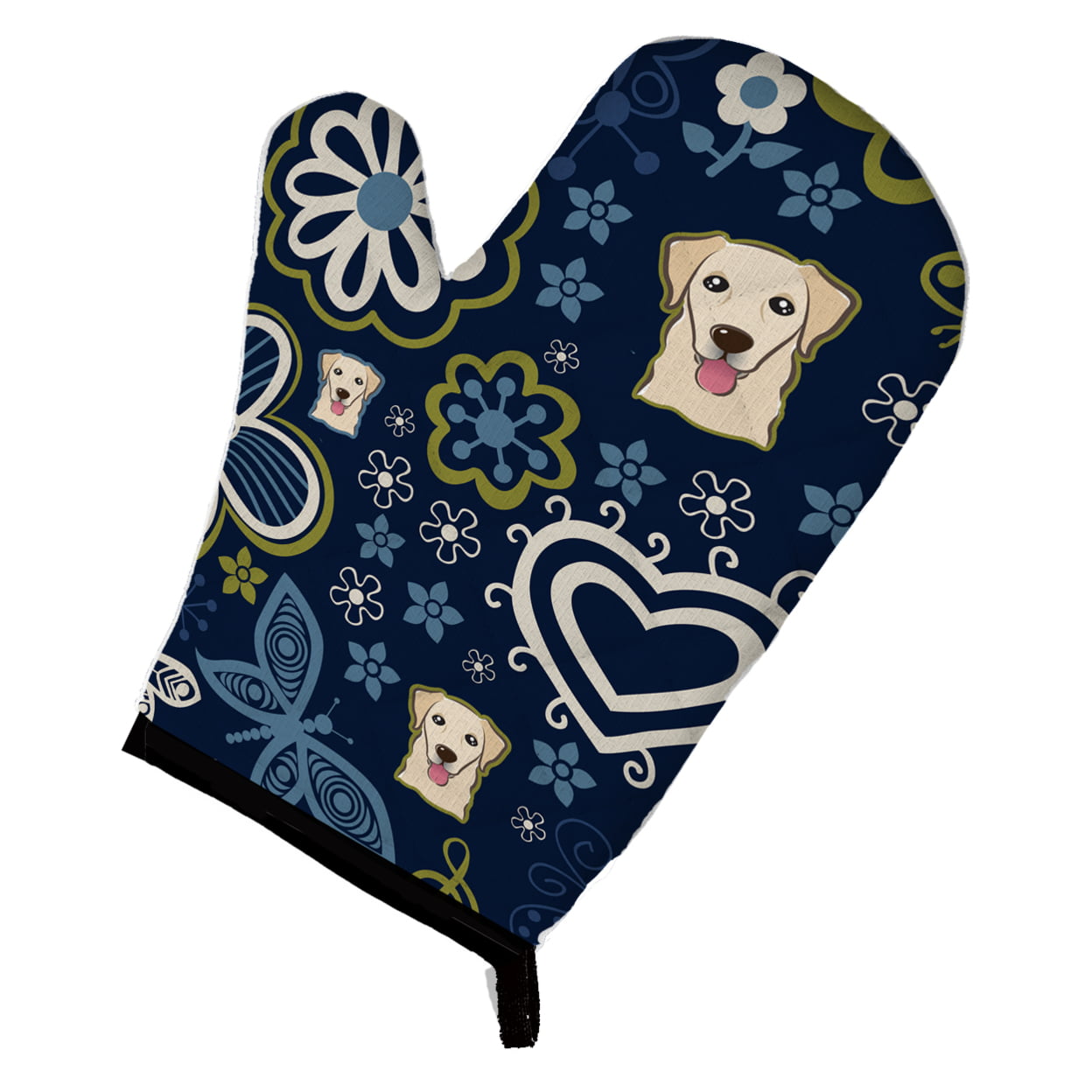 Picture of Carolines Treasures BB5103OVMT Blue Flowers Golden Retriever Oven Mitt