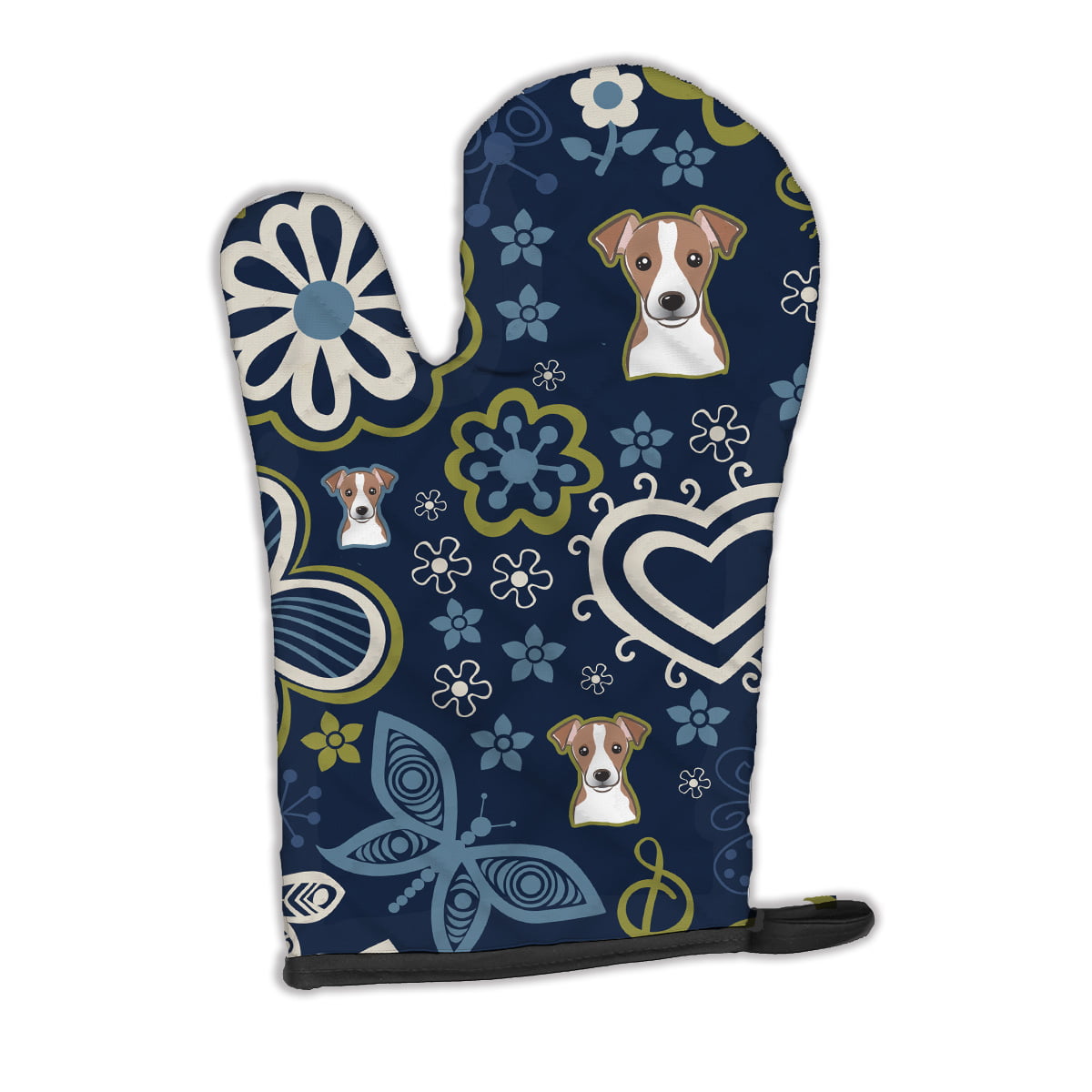 Picture of Carolines Treasures BB5111OVMT Blue Flowers Jack Russell Terrier Oven Mitt
