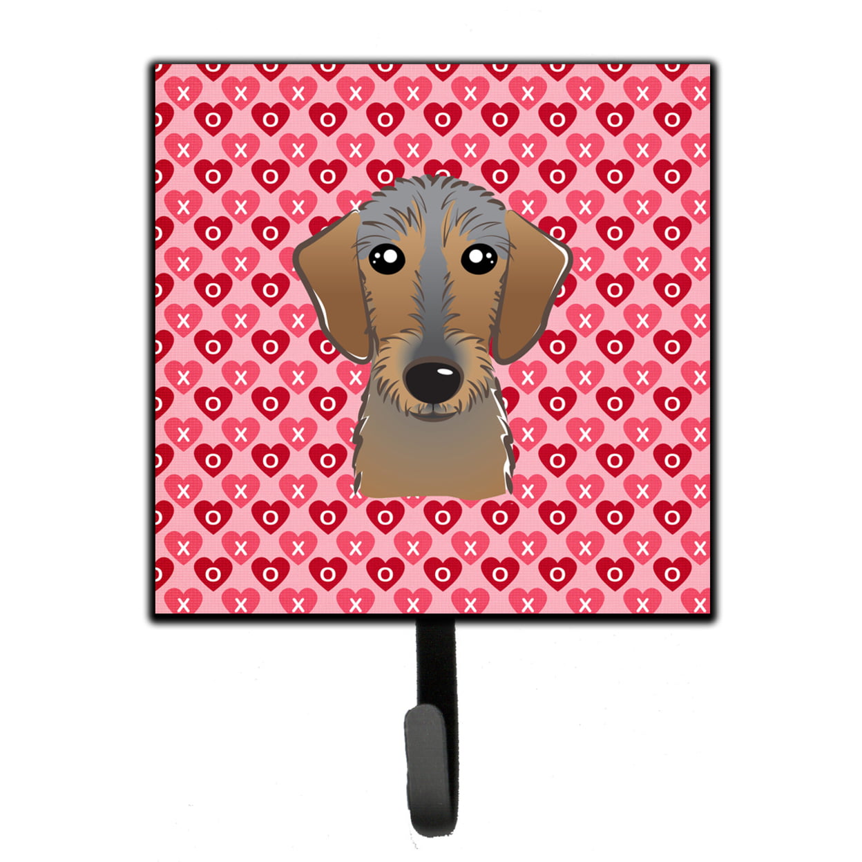 Wirehaired Dachshund Hearts Leash or Key Holder
