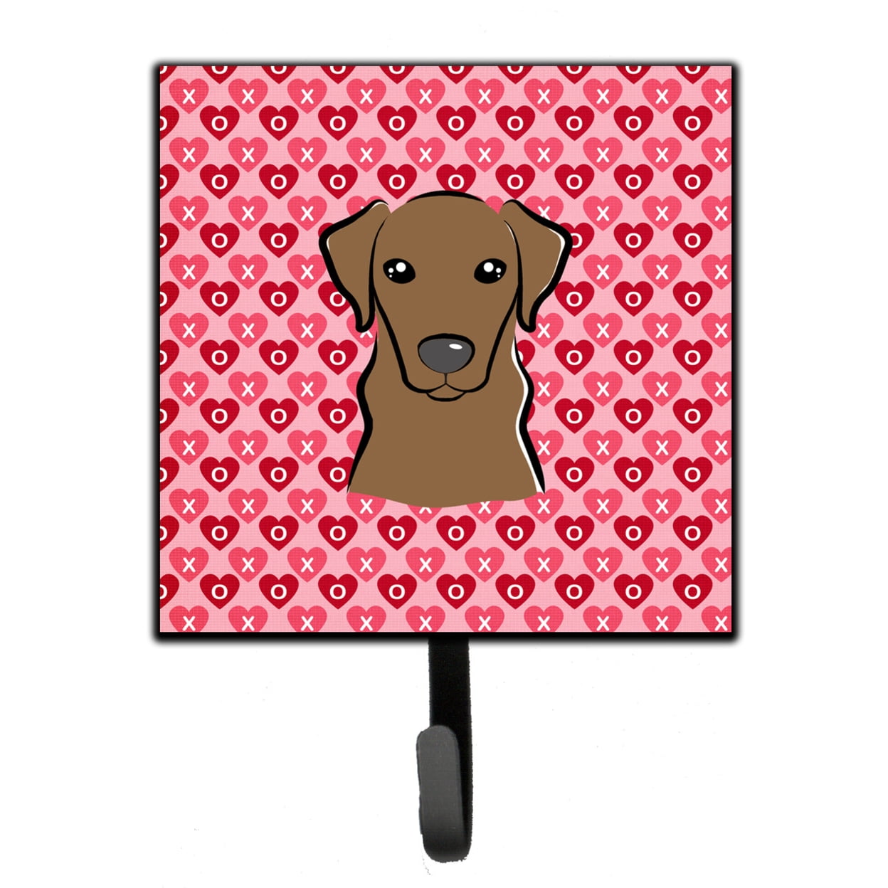 Chocolate Labrador Hearts Leash or Key Holder