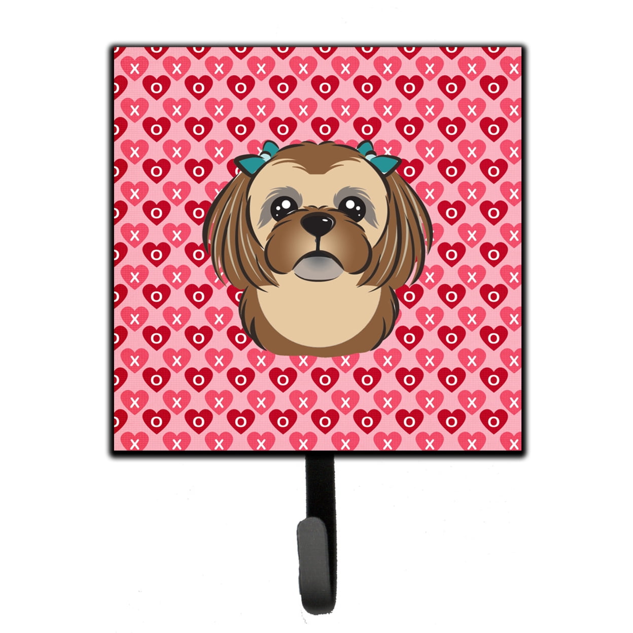 Chocolate Brown Shih Tzu Hearts Leash or Key Holder