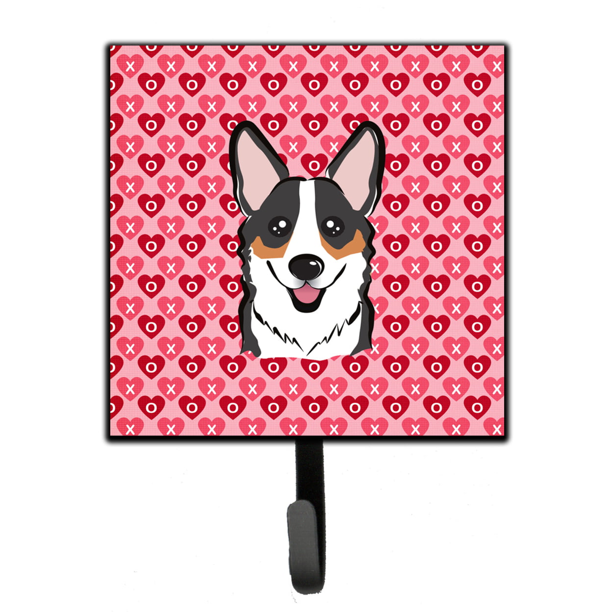 Tricolor Corgi Hearts Leash or Key Holder