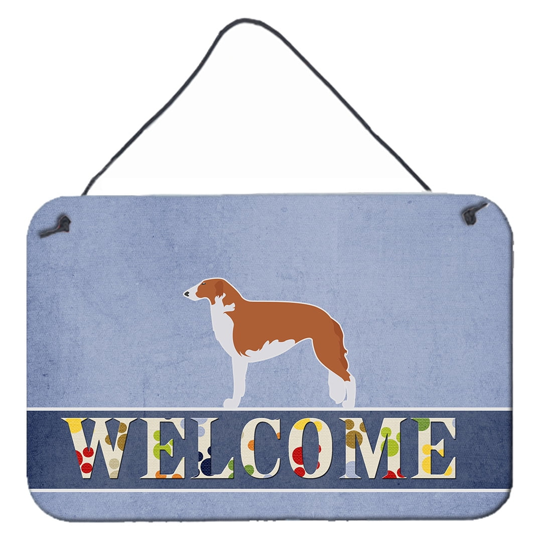 Borzoi Russian Greyhound Welcome Wall or Door Hanging Prints