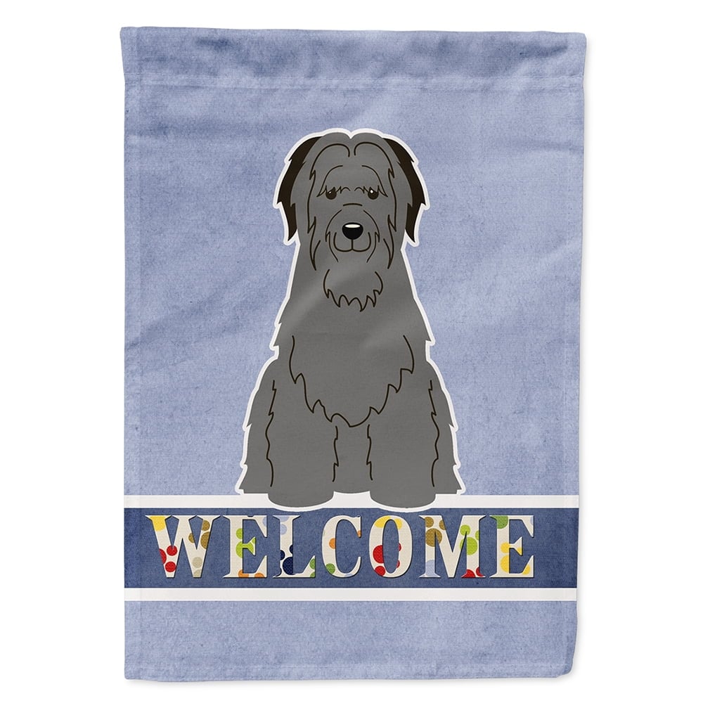 Briard Black Welcome Flag Canvas House Size