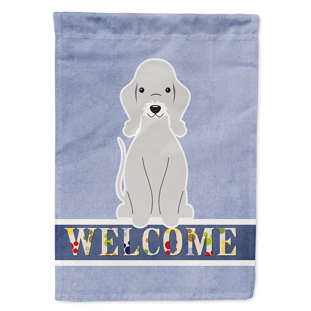 Bedlington Terrier Blue Welcome Flag Canvas House Size