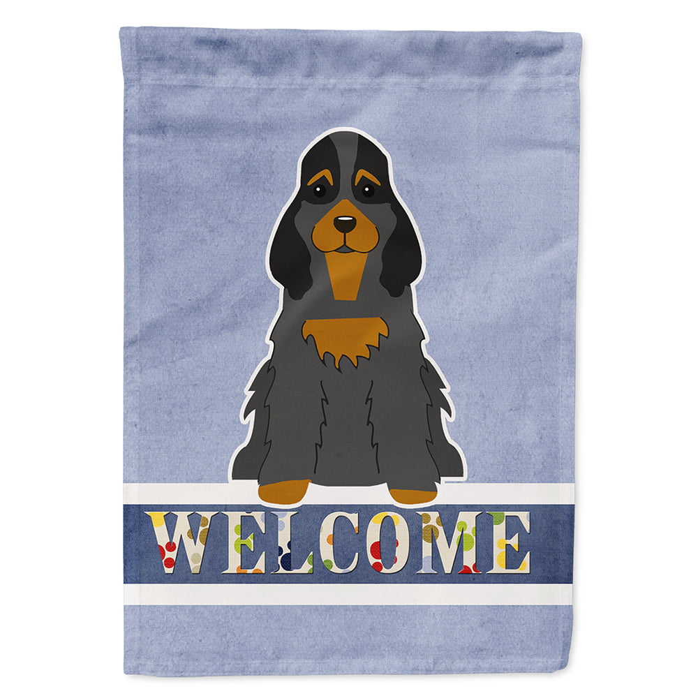 Cocker Spaniel Black Tan Welcome Flag Canvas House Size