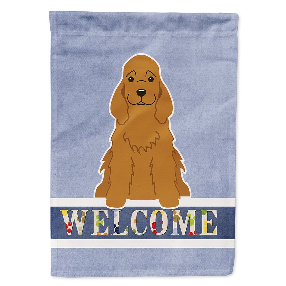 Cocker Spaniel Red Welcome Flag Canvas House Size