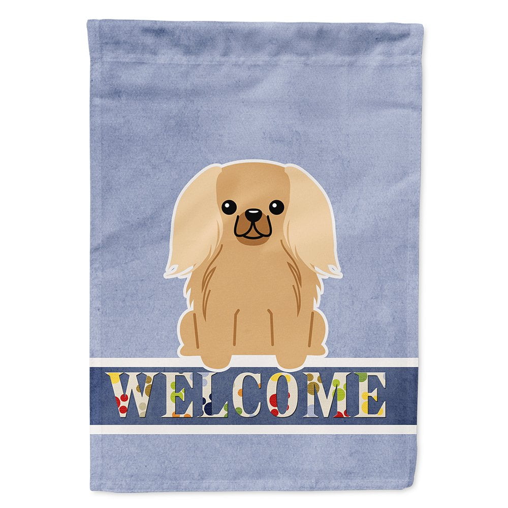 Pekingnese Fawn Sable Welcome Flag Canvas House Size