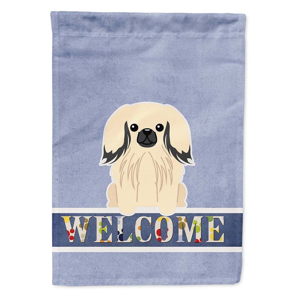 Pekingnese Cream Welcome Flag Canvas House Size