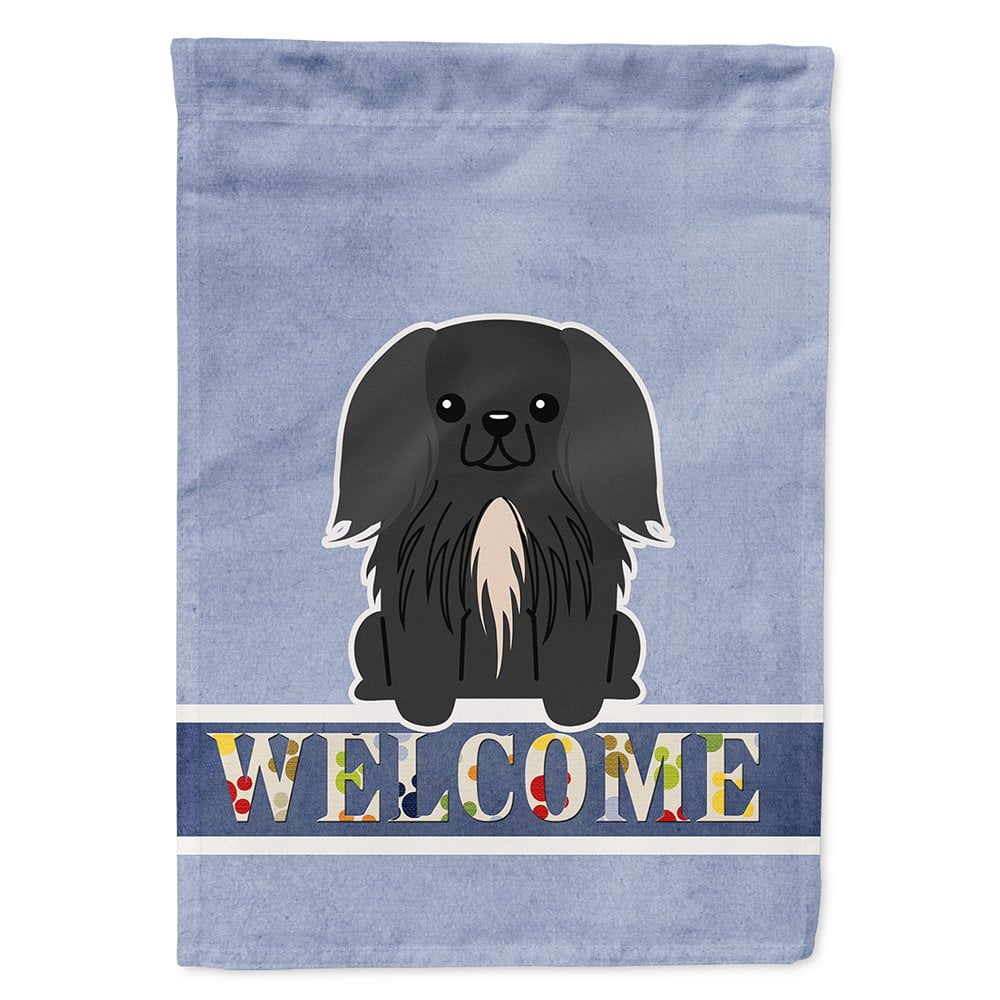 BB5688CHF Pekingnese Black Welcome Flag Canvas House Size