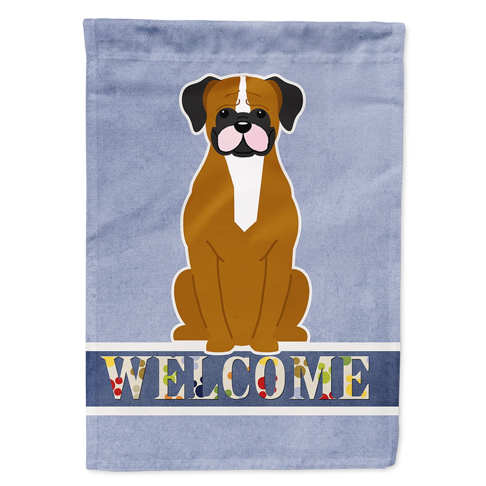 BB5697CHF Flashy Fawn Boxer Welcome Flag Canvas House Size
