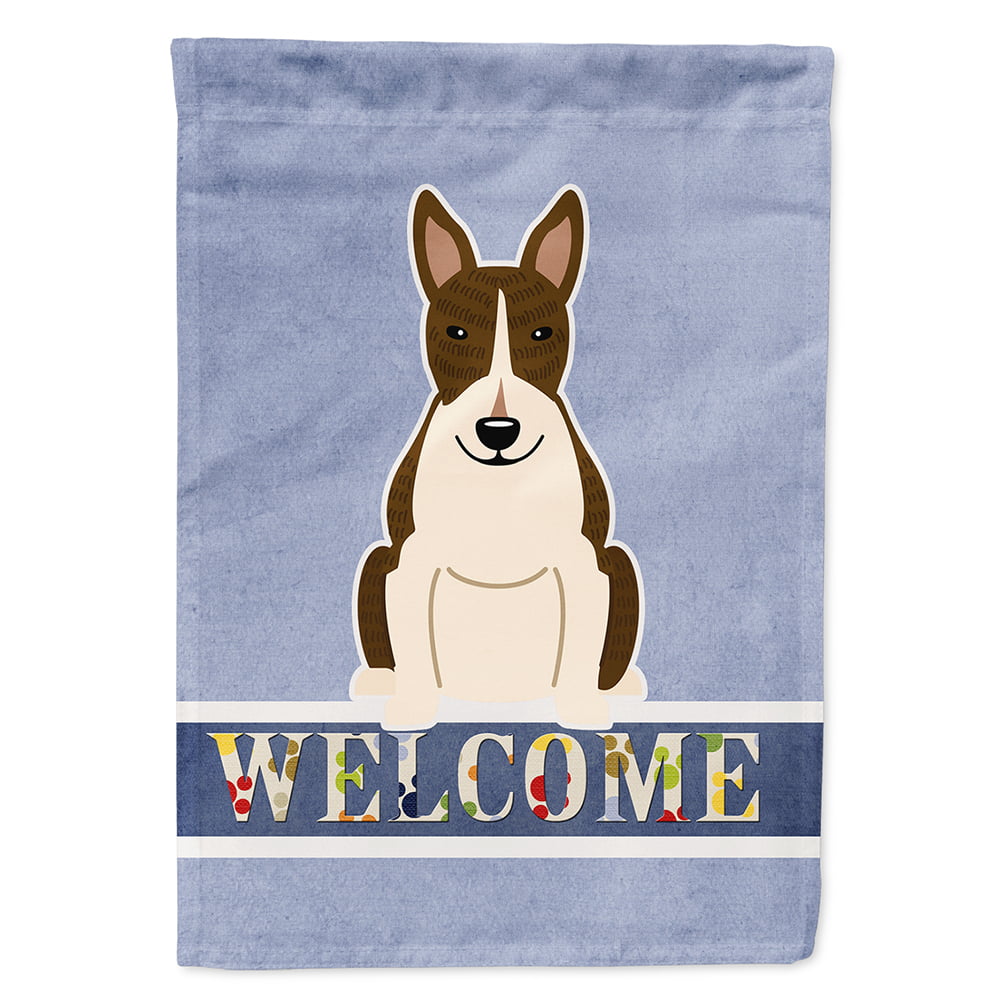 Bull Terrier Dark Brindle Welcome Flag Canvas House Size