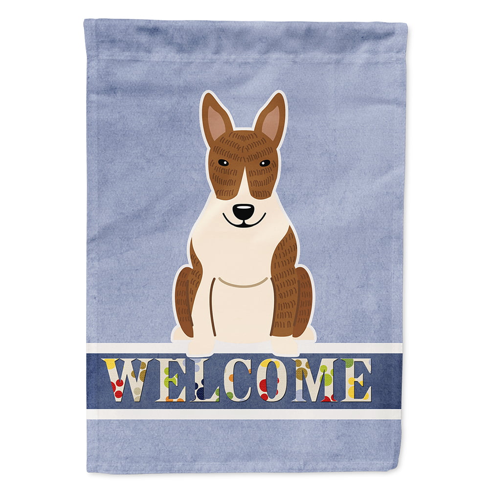 Bull Terrier Brindle Welcome Flag Canvas House Size