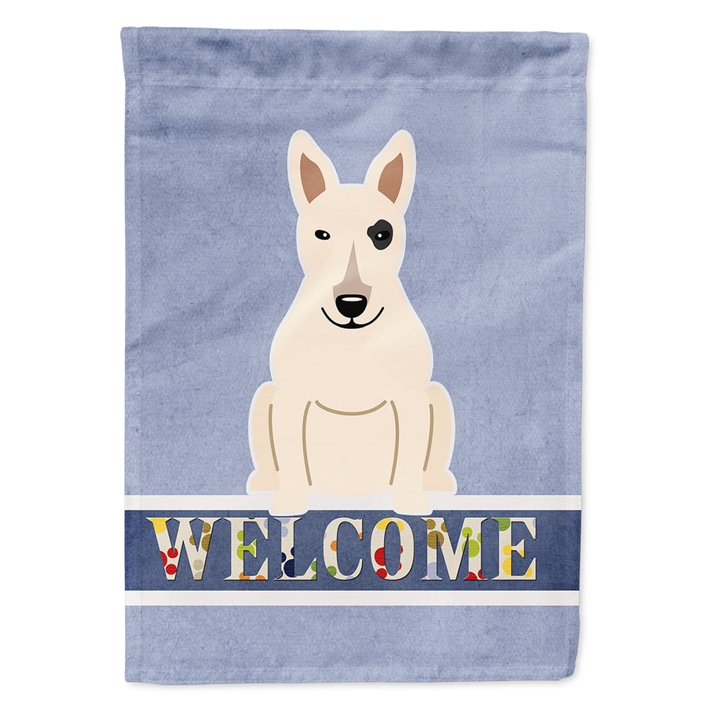 Bull Terrier White Welcome Flag Canvas House Size