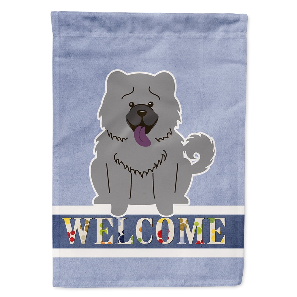 Chow Chow Blue Welcome Flag Canvas House Size