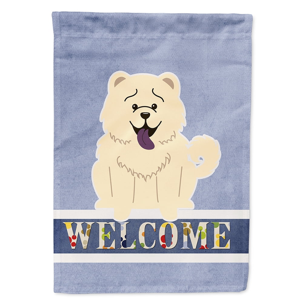 Chow Chow White Welcome Flag Canvas House Size