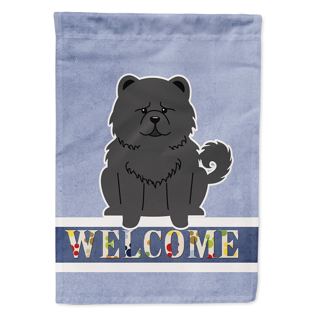 Chow Chow Black Welcome Flag Canvas House Size