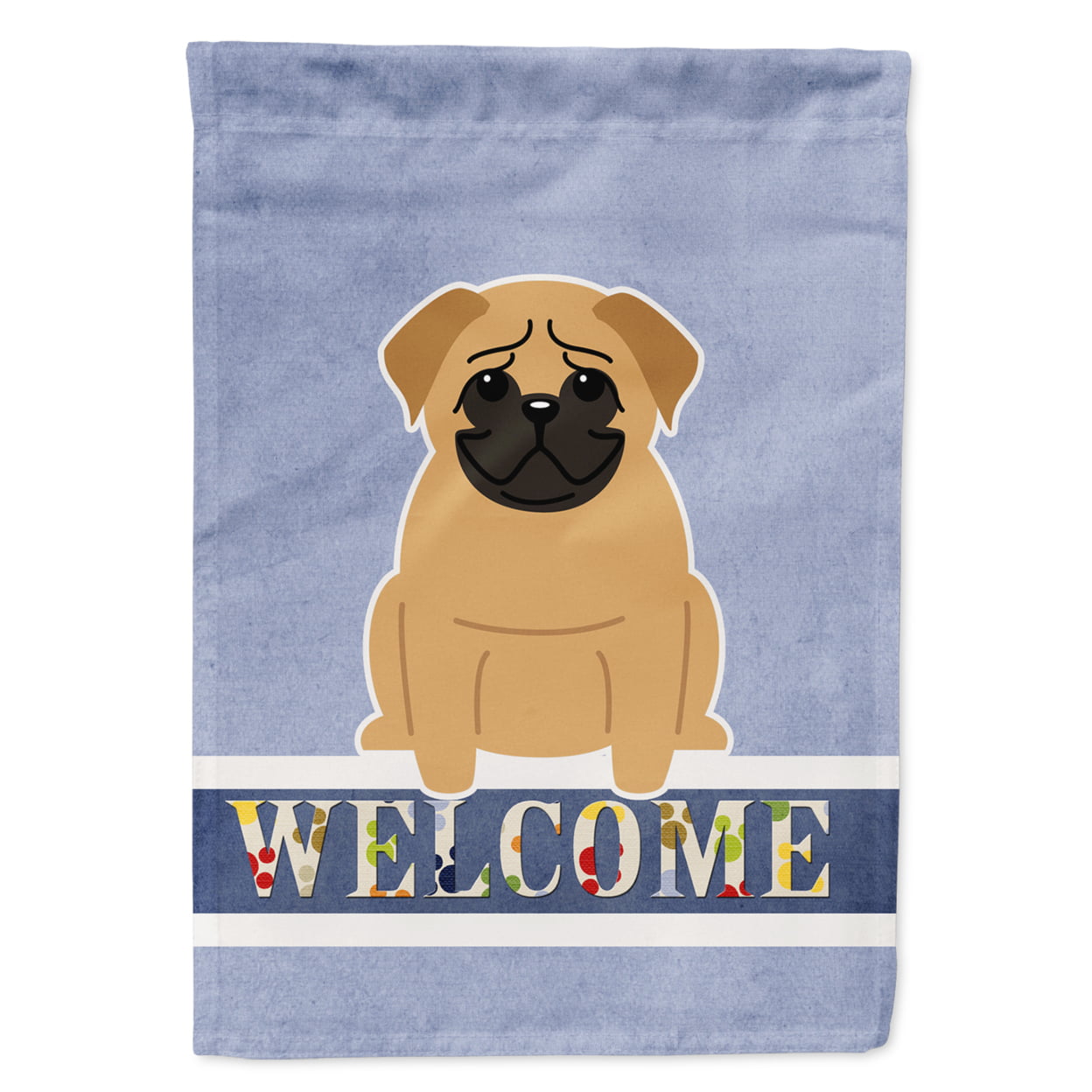 Pug Brown Welcome Garden Size Flag
