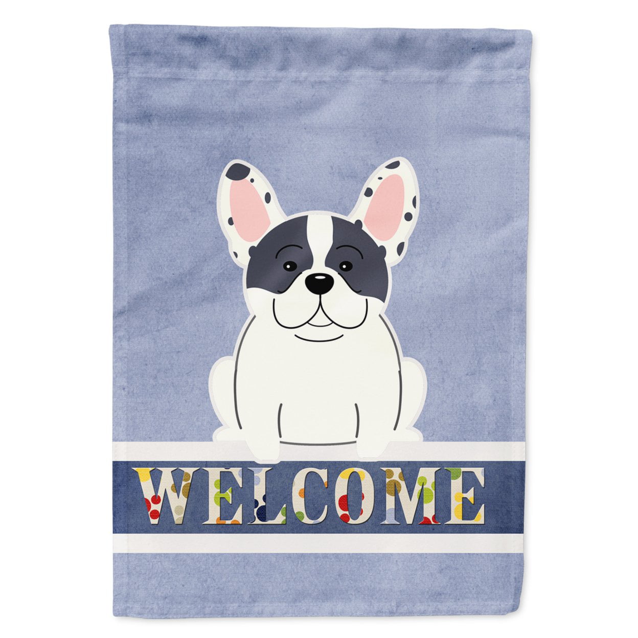 French Bulldog Piebald Welcome Garden Size Flag