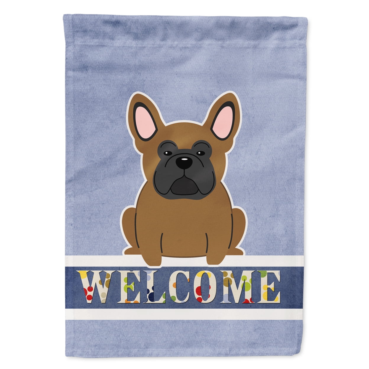 French Bulldog Brown Welcome Garden Size Flag