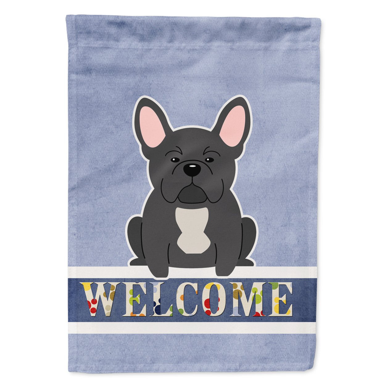 French Bulldog Black Welcome Garden Size Flag