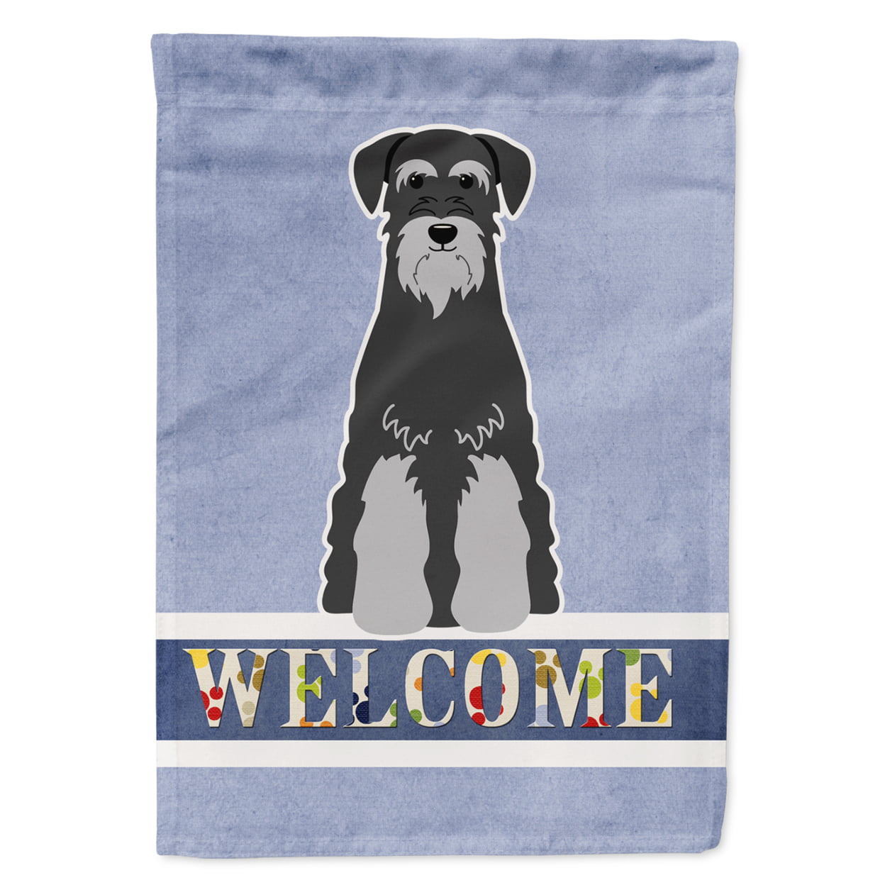Standard Schnauzer Black Grey Welcome Garden Size Flag