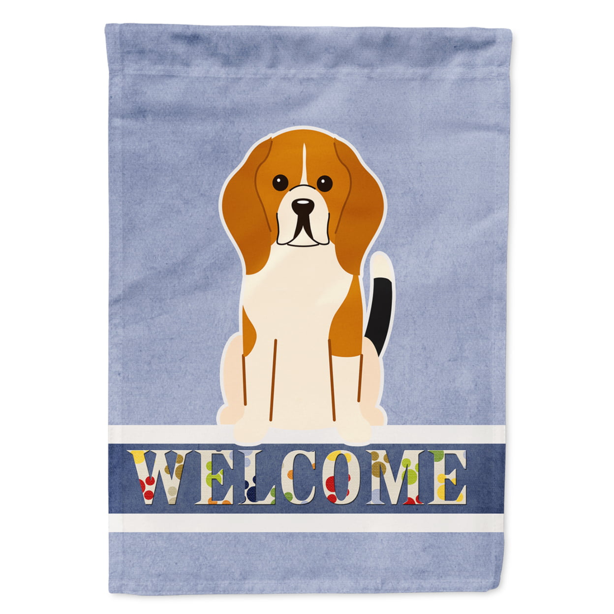 Beagle Tricolor Welcome Garden Size Flag