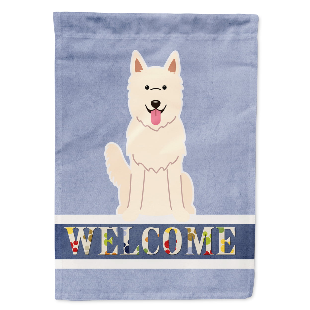 White German Shepherd Welcome Garden Size Flag
