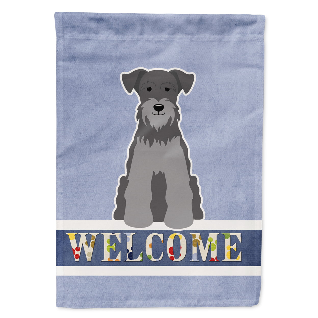 Miniature Schanuzer Black Silver Welcome Garden Size Flag