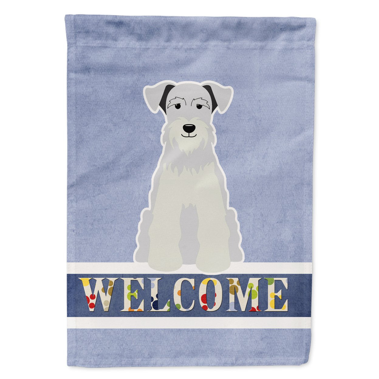 Miniature Schanuzer White Welcome Garden Size Flag
