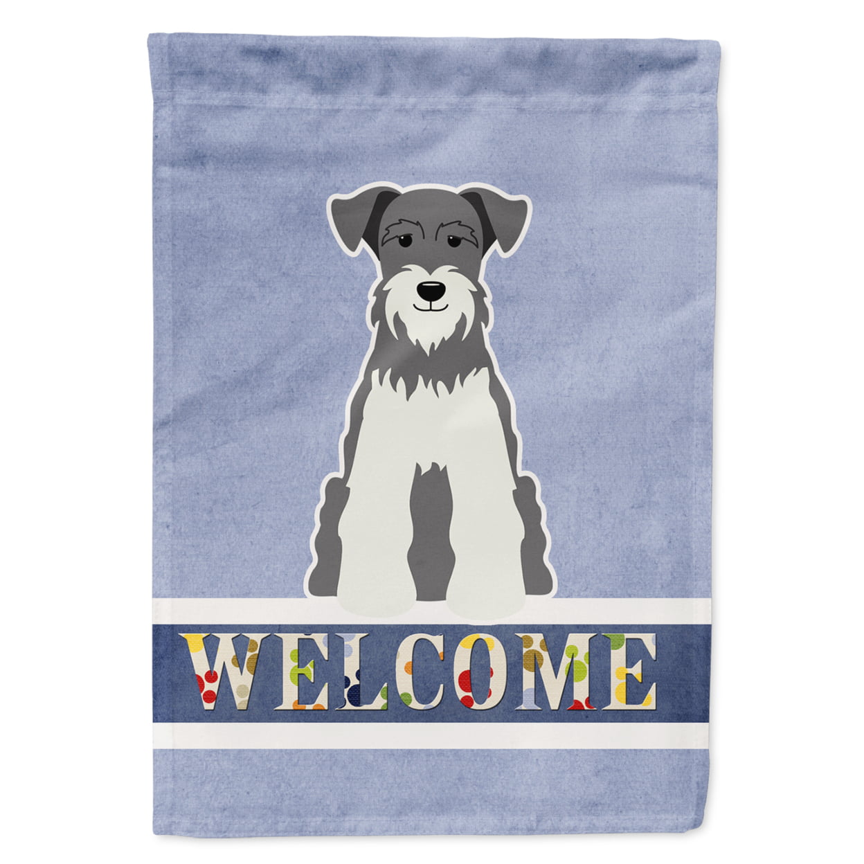 Miniature Schanuzer Salt & Pepper Welcome Garden Size Flag