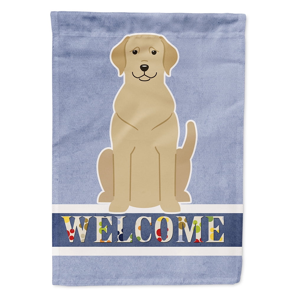 Yellow Labrador Welcome Garden Size Flag