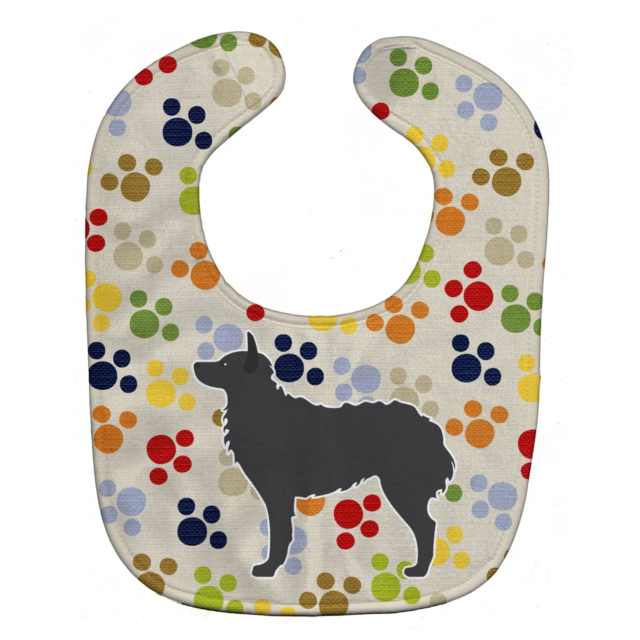 Croatian Sheepdog Pawprints Baby Bib