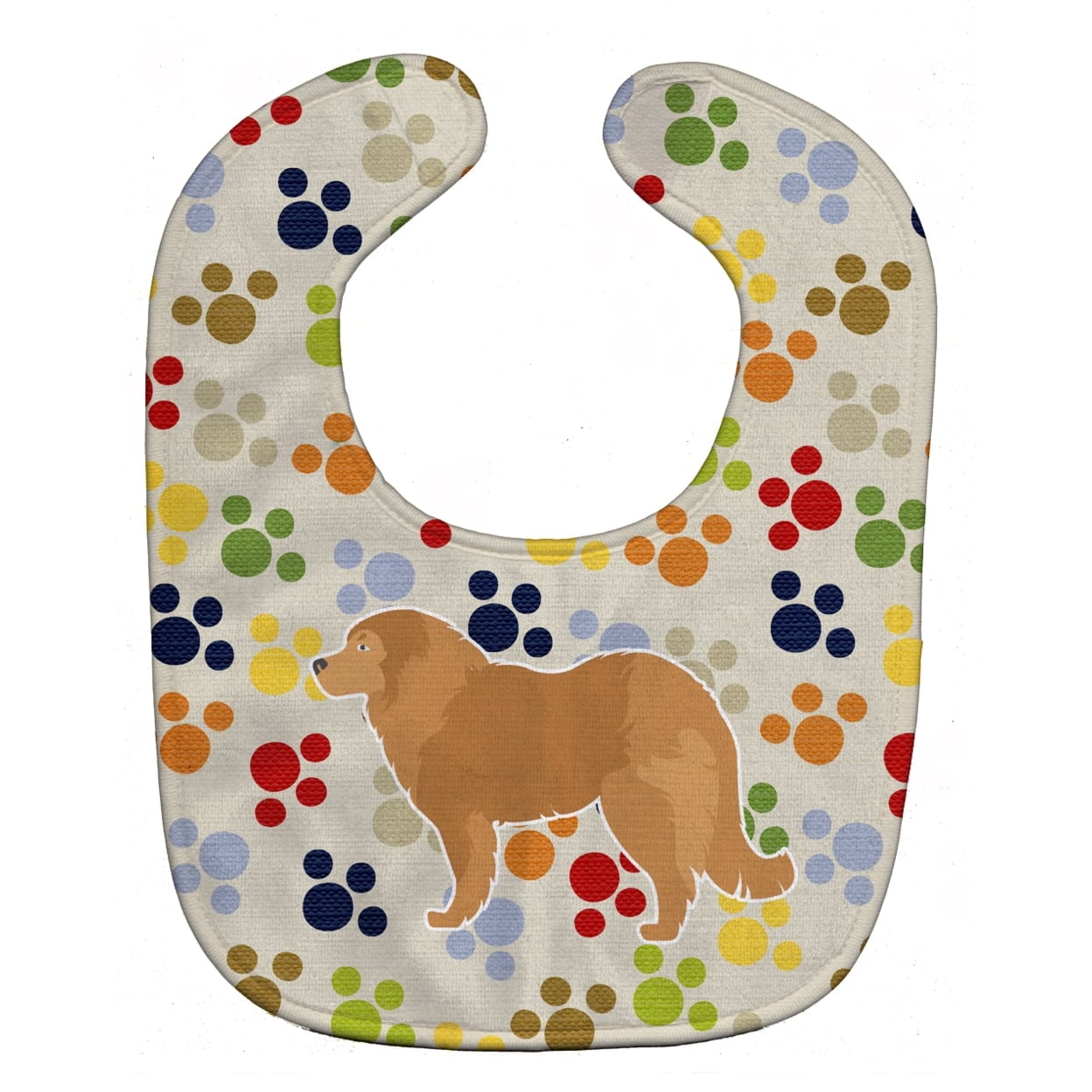 Caucasian Shepherd Dog Pawprints Baby Bib