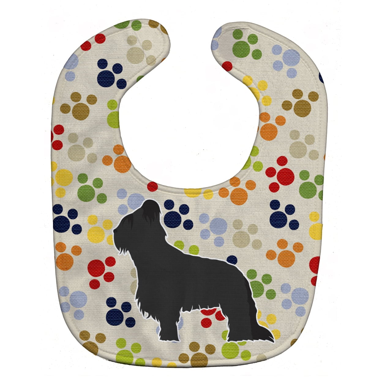 Briard Pawprints Baby Bib